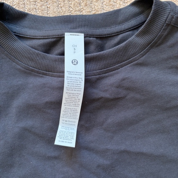 Lululemon Athletica All Yours Organic Cotton Cropped T-Shirt, Black, S - Picture 4 of 6